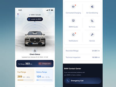 My BMW Concept app app bmw cars mobile product design ui ux