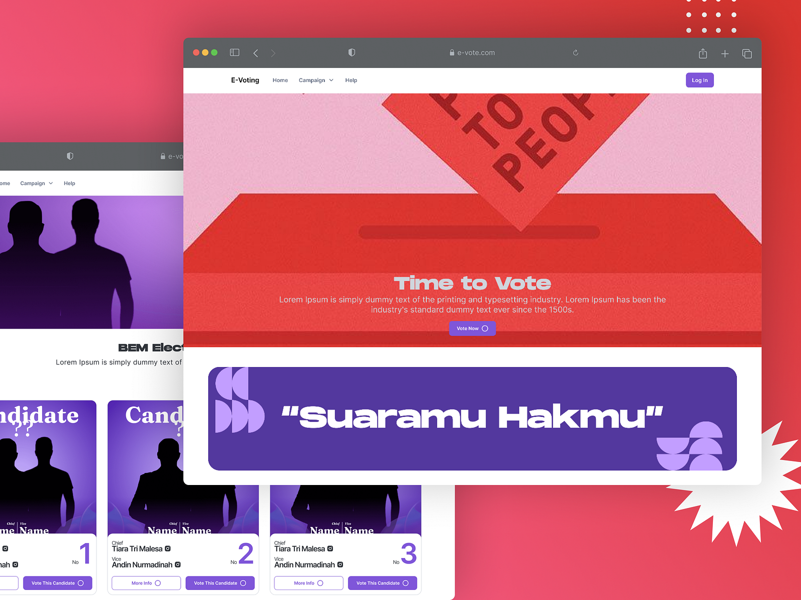 E-Voting | Landing Page and Voting Web Design by Akwan Cakra on Dribbble