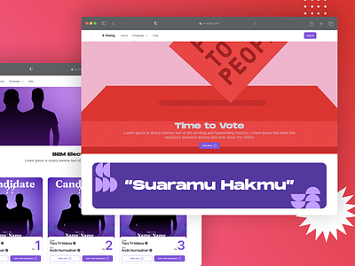 E-Voting | Landing Page and Voting Web Design branding design graphic design landing page landingpage modern ui uidesign uiux ux web design webdesign