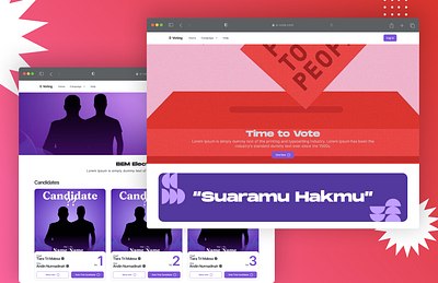 E-Voting | Landing Page and Voting Web Design branding design graphic design landing page landingpage modern ui uidesign uiux ux web design webdesign