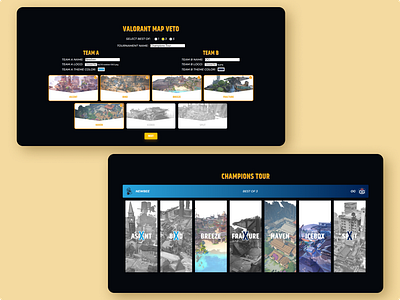 VALORANT Map Veto System applicaition ui user experience user interface ux valorant web app web design website design