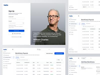 Hatio Payouts bank dashboard design finance fintech minimal payout ui ux web webapp
