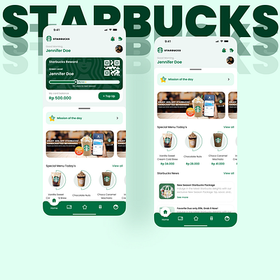 [Redesign] Homepage Starbucks Apps coffee loyalty mobile apps product design starbucks ui ui ux