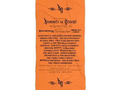 Summer of George: Hellfestival 97 band promotion beach towel hellfestival rock concerts seinfeld summer of george