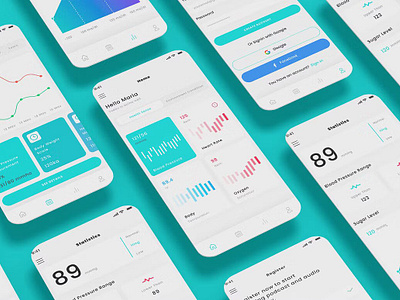 Blood Pressure Measurement App app blood blood pressure measurement app check control design figma health healthcare measurement mobile pressure shopify theme status template test tracker ui ui kit ux