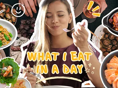 food blogger thumbnails animation graphic design ui