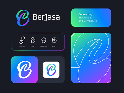 Berjasa Apps Startup Logo Design apps branding gradient graphic design letter b logo logo modern logo startup logo tech logo