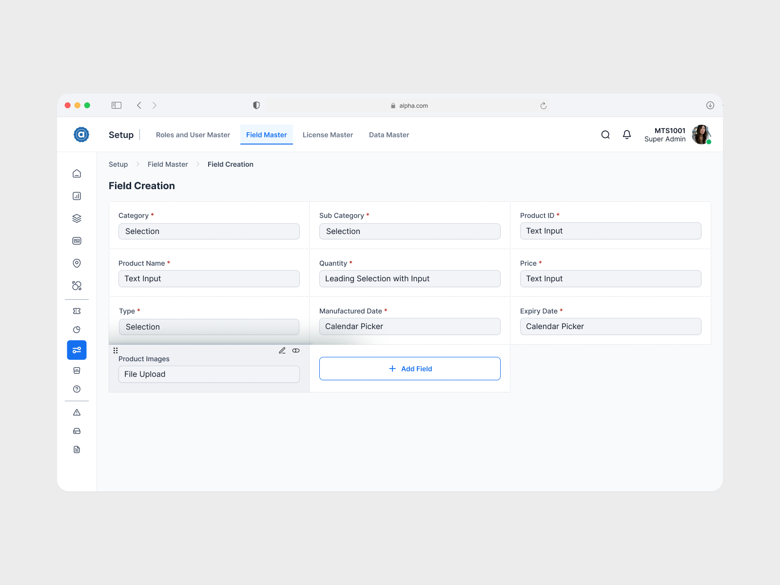 Improved Experience For Field Creation - SAAS app concept branding buttons case study component design dropdown input minimal module product design saas setup sliders tab ui ux ux design web web app