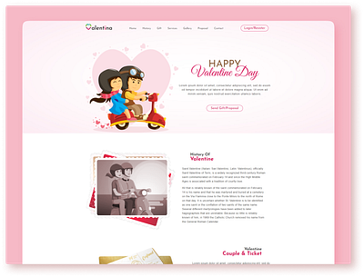 Valentines Day Website Design experience landing page pink product page ui uiux user interface ux valentines day web design website