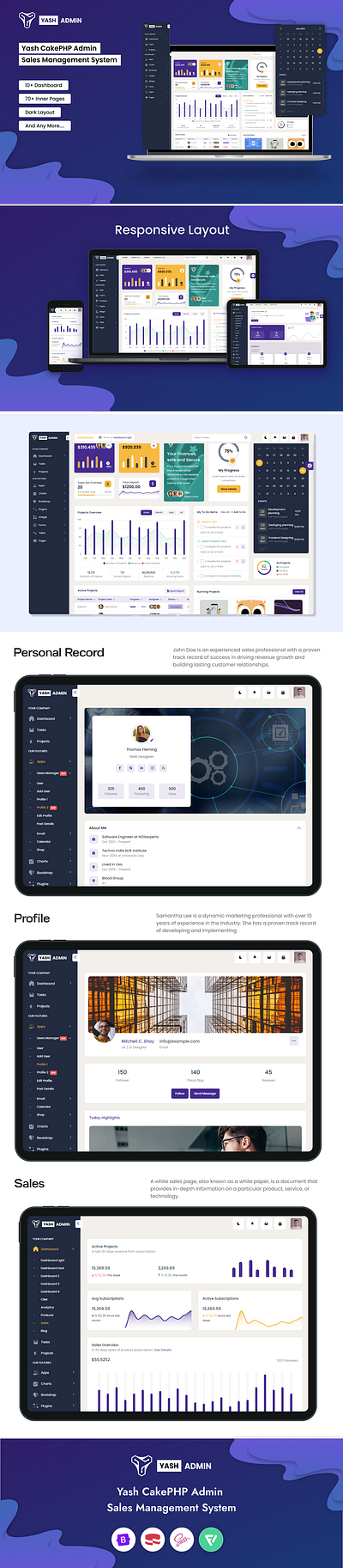 YashAdmin - CakePHP Sales Management System Template branding creative design illustration logo product design template ui ui design uiux user experience user interface ux design web design website website design