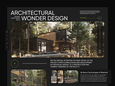 Website Design. Modern Residential Projects architectur black dark design forest house modern ui villa wonder