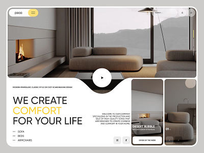 Website Design. Smart Interior Design bright comfort concept design interior modern smart sofa ui webdesign website