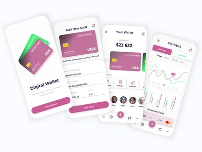 Digital Wallet Mobile App android android app app digital app digital wallet app graphic design interface app ios iphone app iphone app design mobile mobile app mobile digital wallet app mobile interface mobile ui motion graphics ui wallet app wallet ios wallet ui