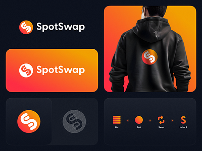 SpotSwap - Logo design branding circle dot gradient logo logo design money orange spot swap technology trading transaction waitlist