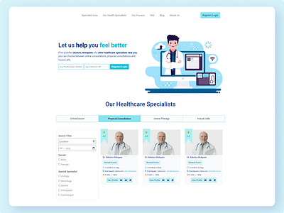 Medical Website Client Work blue business website doctor figma landing page medical ui user experience user interface ux web design website design