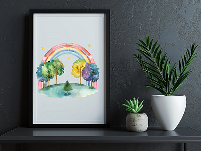 Watercolor Rainbow Clipart branding design graphic design illustration