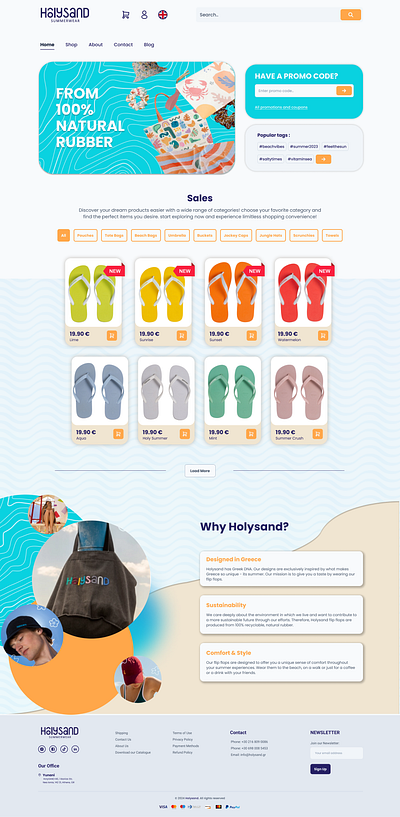 UI Design for Landing Page Holysand branding design landing page ui