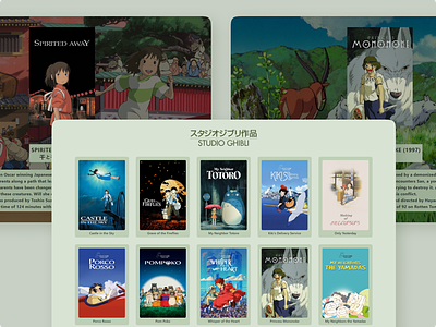 Studio Ghibli Movie Showcase Website Design anime figma landing page studio ghibli ui uiux user interface ux web design website