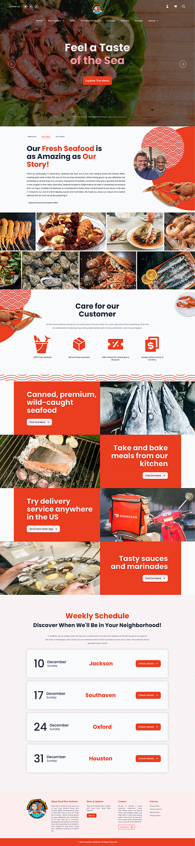 UI Design for Landing Page Good Bros Seafood branding design landing page ui