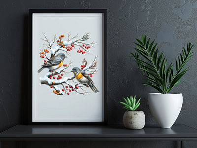 Watercolor Snow Bird Clipart branding design graphic design illustration