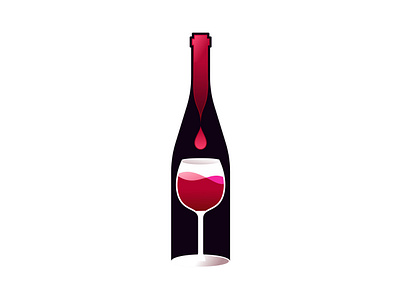 Wine bottle bottle burgundy design drop grape graphic design icons illustration pink red wine simple wine wine bottle winery