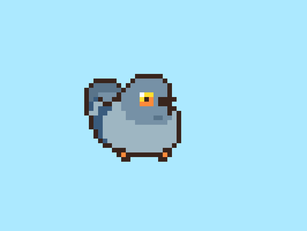 Bouncy pixel art pigeon 2d art animal animation bird character design cute digital animation game art illustration pigeon pixel pixel art pixelart