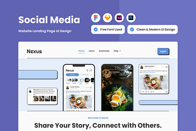 Nexus - Social Media Landing Page V2 application design landing landing page layout ui website