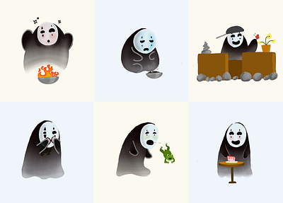 Character design art baby baby no face branding character design colorful design fire freehand frog graphic design illustration logo no face playful procreate spirited away ui