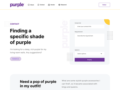 Purple - A web page (Web UI/UX) animation branding datavisualization design graphic design illustration interactiondesign logo microinteractions prototyping typography ui uiux usability user experience userflow userinterface ux vector wireframing