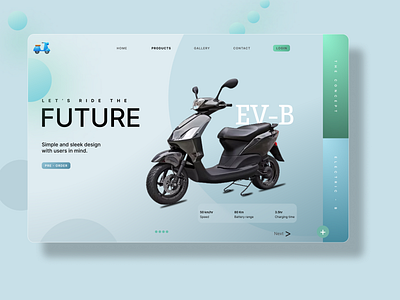 Landing page Hero Section EV - Bike 3d graphic design hero section ui website design