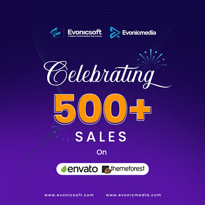 Celebrating 500+ sales on Envato - Themeforest