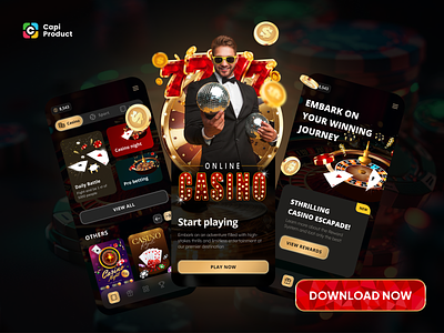 Casino App - 3D Design Style app appdesign bet betapp casino casinoapp design mobile mobileapp mobileappdesign modernapp modernappdesign ui