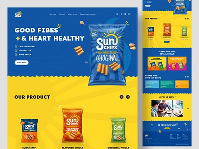 Sun Chips - Ecommerce Landing Page branding chips landing page chips website clean crisps design ecommerce fries homepage original potato snacks spicy ui ui design uiux