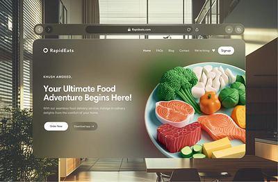 RapidEats - Vision Pro ai figma interface midjourney ux vision pro