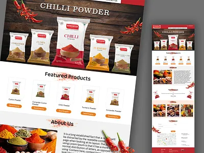 Cooking Spices Store Web Template advertising branding cooking spice cooking spices cooking spices website design packet design social media post template design templates website design