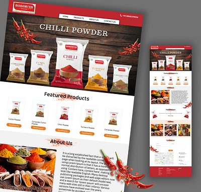 Cooking Spices Store Web Template advertising branding cooking spice cooking spices cooking spices website design packet design social media post template design templates website design