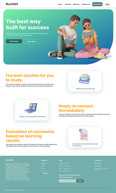 WeCoon E-learning website ui design graphic design ui ux