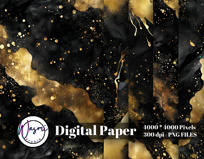 Black & Glitter Abstract Background gold