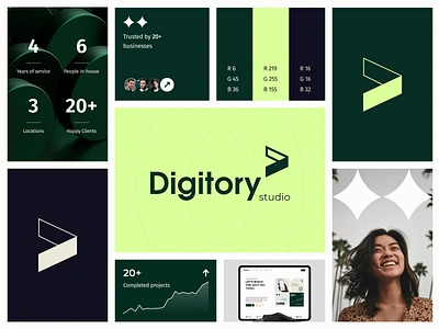 Design & Development Agency, Branding agency bento brand branding d green icon identity logo studio ui ux visual website