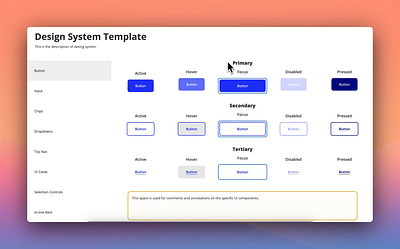 Design System Template built on Webflow app design ui