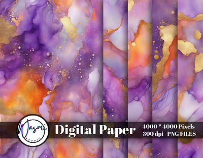 Purple & Orange Abstract Background gold