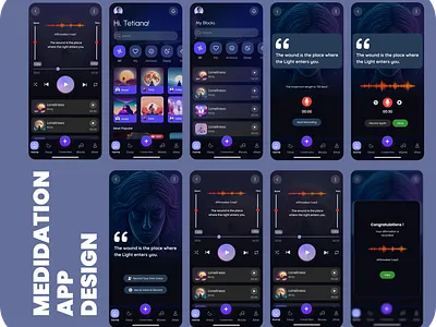 Medidation APP UX UI Design app design app ui app ux brand identity branding design graphic design illustration logo social media post design ui ux ux ui ux ui design web design