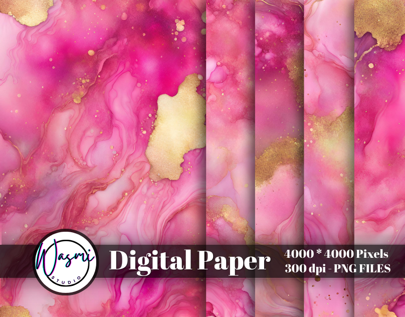 Pink & Gold Abstract Background by WasmiStudio on Dribbble