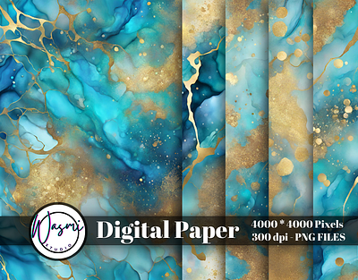 Blue & Gold Abstract Background gold