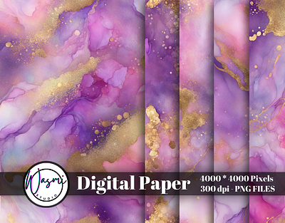 Purple & Pink Abstract Background gold