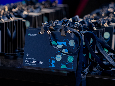 Symphony Innovate banner event design keynote name badges