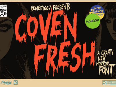 Coven Fresh - A Crafty New Horror Font classic horror comic comic font horror horror comic horror font remedy667 silver age spooky type design typeface