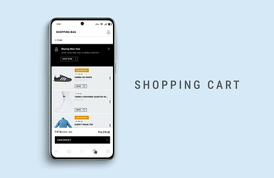 Day 58/100 Shopping Cart 100 day ui challange addidas animation branding cart daily ui 58 dailyui5 design graphic design illustration logo shopping cart ui ux vector