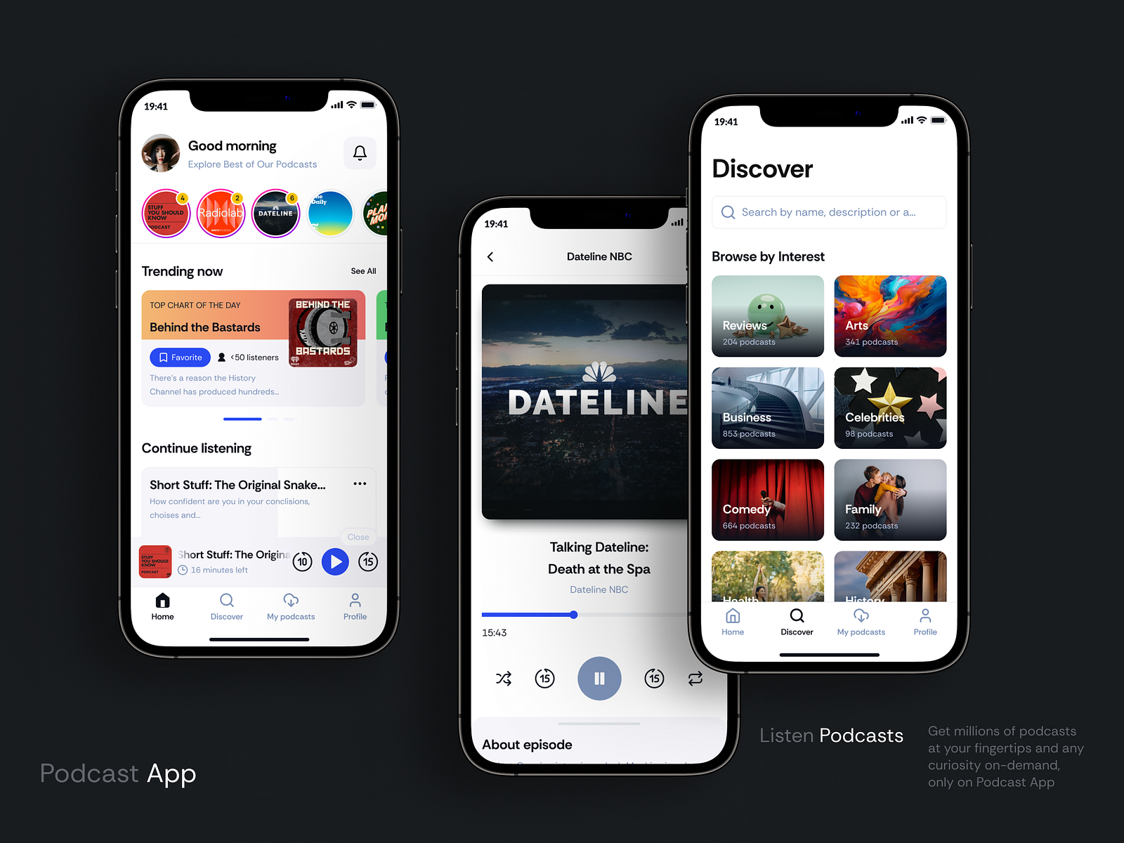 Podcast App Design by Igor Nebesnyy for Apiko on Dribbble