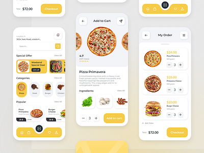 Food App UI Design branding design design product figma food app landingpage logo mobile mobileapp ui uidesign uiux ux